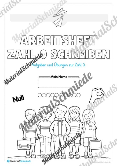 Arbeitsheft: Zahl 0 schreiben lernen (20 Arbeitsblätter) - Arbeitsblatt 01