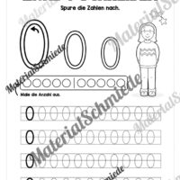 Arbeitsheft: Zahl 0 schreiben lernen (20 Arbeitsblätter) - Arbeitsblatt 03