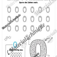 Arbeitsheft: Zahl 0 schreiben lernen (20 Arbeitsblätter) - Arbeitsblatt 06