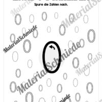 Arbeitsheft: Zahl 0 schreiben lernen (20 Arbeitsblätter) - Arbeitsblatt 09