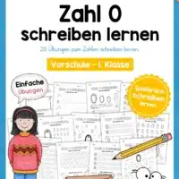 Arbeitsheft: Zahl 0 schreiben lernen (20 Arbeitsblätter)