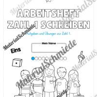 Arbeitsheft: Zahl 1 schreiben lernen (20 Arbeitsblätter) - Arbeitsblatt 01