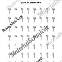 Arbeitsheft: Zahl 1 schreiben lernen (20 Arbeitsblätter) - Arbeitsblatt 07