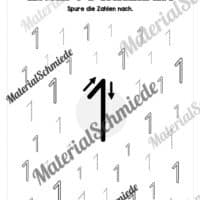 Arbeitsheft: Zahl 1 schreiben lernen (20 Arbeitsblätter) - Arbeitsblatt 09