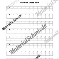 Arbeitsheft: Zahl 1 schreiben lernen (20 Arbeitsblätter) - Arbeitsblatt 10