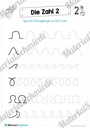 Zahl 2 schreiben lernen (Vorschau 03)