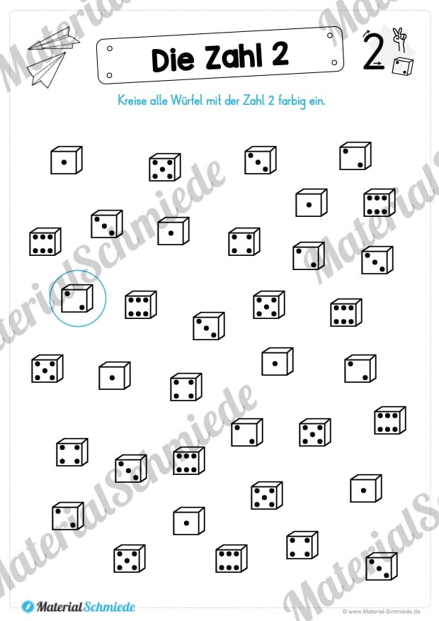 Zahl 2 schreiben lernen (Vorschau 08)