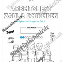 Arbeitsheft: Zahl 2 schreiben lernen (20 Arbeitsblätter) - Arbeitsblatt 01