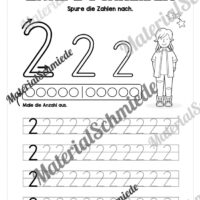 Arbeitsheft: Zahl 2 schreiben lernen (20 Arbeitsblätter) - Arbeitsblatt 03