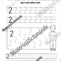 Arbeitsheft: Zahl 2 schreiben lernen (20 Arbeitsblätter) - Arbeitsblatt 04