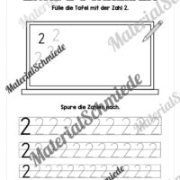 Arbeitsheft: Zahl 2 schreiben lernen (20 Arbeitsblätter) - Arbeitsblatt 10