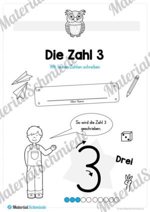 Zahl 3 schreiben lernen (Vorschau 02)