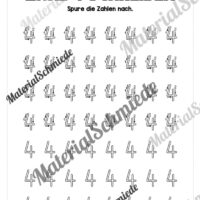Arbeitsheft: Zahl 4 schreiben lernen (20 Arbeitsblätter) - Arbeitsblatt 07