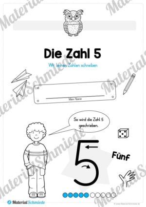 Zahl 5 schreiben lernen (Vorschau 01)