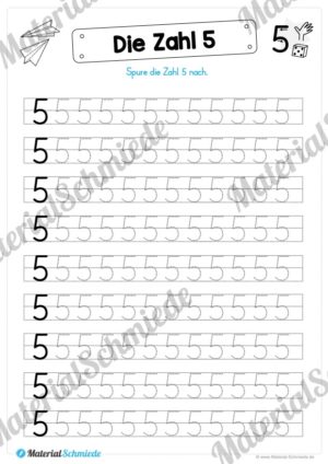 Zahl 5 schreiben lernen (Vorschau 07)
