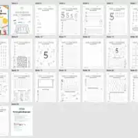 Arbeitsheft: Zahl 5 schreiben lernen (20 Arbeitsblätter) - Überblick