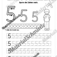 Arbeitsheft: Zahl 5 schreiben lernen (20 Arbeitsblätter) - Arbeitsblatt 03
