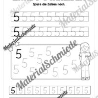 Arbeitsheft: Zahl 5 schreiben lernen (20 Arbeitsblätter) - Arbeitsblatt 04