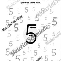 Arbeitsheft: Zahl 5 schreiben lernen (20 Arbeitsblätter) - Arbeitsblatt 08