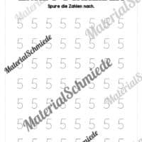 Arbeitsheft: Zahl 5 schreiben lernen (20 Arbeitsblätter) - Arbeitsblatt 10