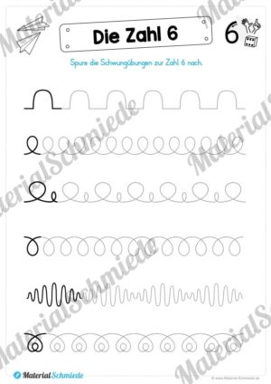 Zahl 6 schreiben lernen (Vorschau 02)
