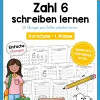 Arbeitsheft: Zahl 6 schreiben lernen (20 Arbeitsblätter)