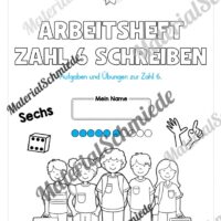 Arbeitsheft: Zahl 6 schreiben lernen (20 Arbeitsblätter) - Arbeitsblatt 01