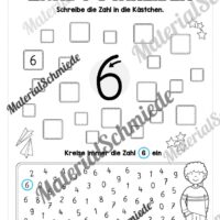 Arbeitsheft: Zahl 6 schreiben lernen (20 Arbeitsblätter) - Arbeitsblatt 10