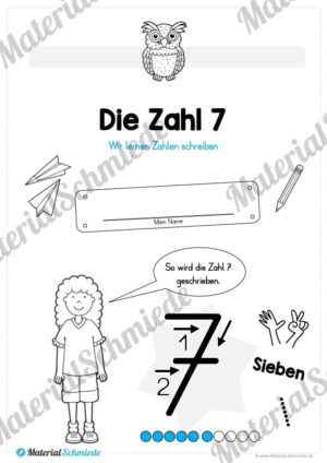 Zahl 7 schreiben lernen (Vorschau 01)