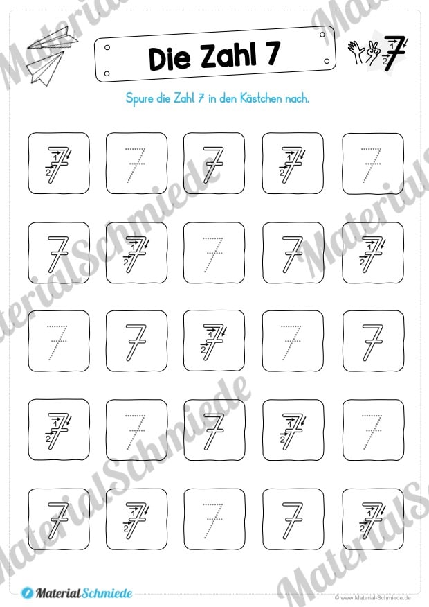 Zahl 7 schreiben lernen (Vorschau 04)