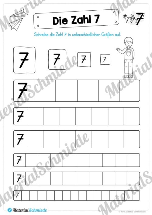 Zahl 7 schreiben lernen (Vorschau 05)