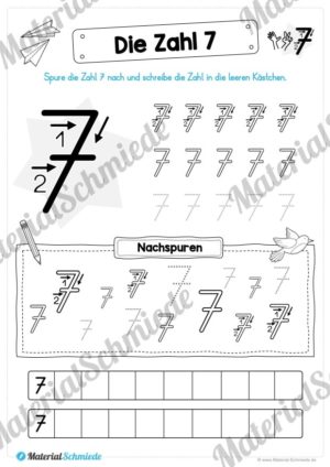 Zahl 7 schreiben lernen (Vorschau 06)