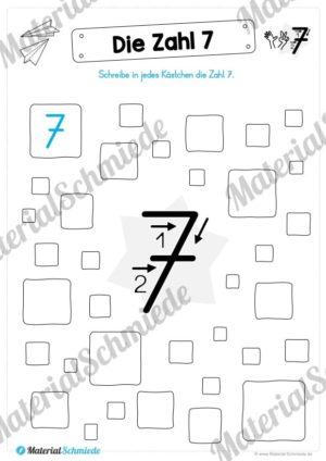 Zahl 7 schreiben lernen (Vorschau 08)