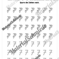 Arbeitsheft: Zahl 7 schreiben lernen (20 Arbeitsblätter) - Arbeitsblatt 07