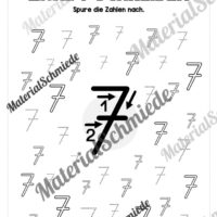 Arbeitsheft: Zahl 7 schreiben lernen (20 Arbeitsblätter) - Arbeitsblatt 09
