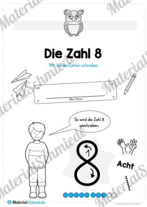 Zahl 8 schreiben lernen (Vorschau 01)