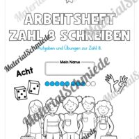 Arbeitsheft: Zahl 8 schreiben lernen (20 Arbeitsblätter) - Arbeitsblatt 01