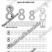 Arbeitsheft: Zahl 8 schreiben lernen (20 Arbeitsblätter) - Arbeitsblatt 03