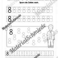 Arbeitsheft: Zahl 8 schreiben lernen (20 Arbeitsblätter) - Arbeitsblatt 04