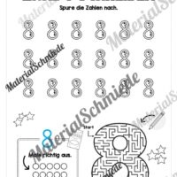 Arbeitsheft: Zahl 8 schreiben lernen (20 Arbeitsblätter) - Arbeitsblatt 06