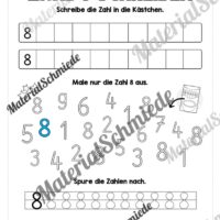 Arbeitsheft: Zahl 8 schreiben lernen (20 Arbeitsblätter) - Arbeitsblatt 07