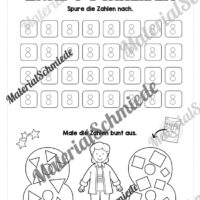 Arbeitsheft: Zahl 8 schreiben lernen (20 Arbeitsblätter) - Arbeitsblatt 08