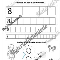 Arbeitsheft: Zahl 8 schreiben lernen (20 Arbeitsblätter) - Arbeitsblatt 10
