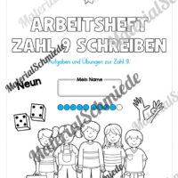 Arbeitsheft: Zahl 9 schreiben lernen (20 Arbeitsblätter) - Arbeitsblatt 01