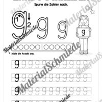 Arbeitsheft: Zahl 9 schreiben lernen (20 Arbeitsblätter) - Arbeitsblatt 03
