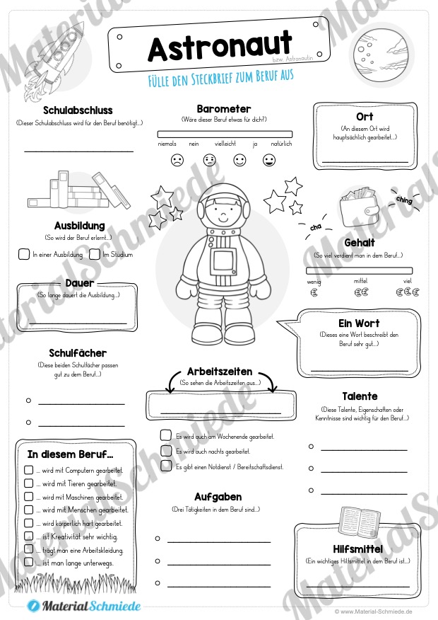 Steckbrief Astronaut (Vorschau)