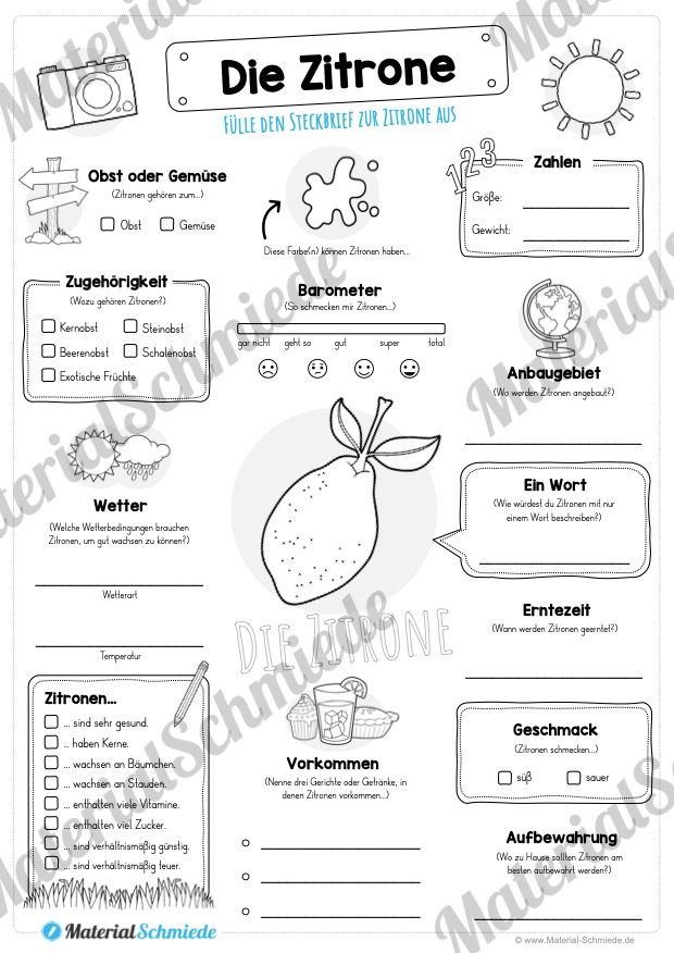 Steckbrief Zitrone (Vorschau)