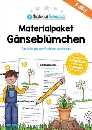 Materialpaket Gänseblümchen (6 Arbeitsblätter)