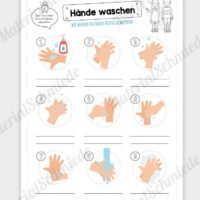 Arbeitsblatt: Hände waschen - Text eintragen