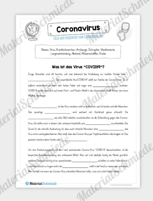 Lückentext Coronavirus